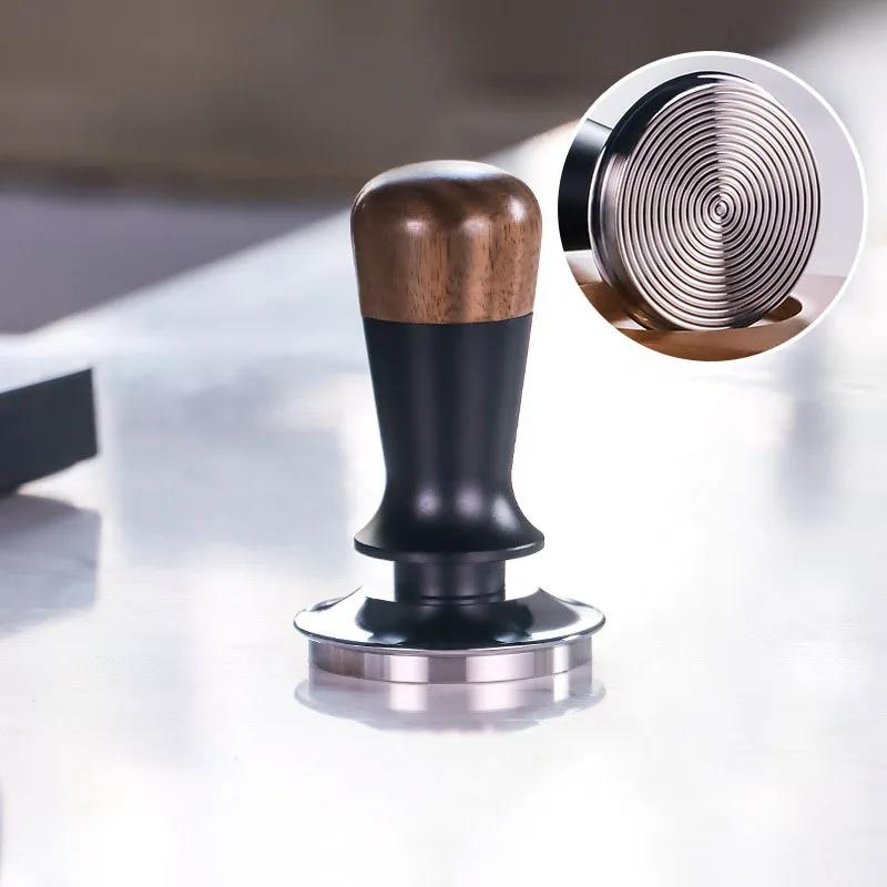 51/58MM Walnut Coffee Constant Force Powder Press Hammer Constant Force Filling Hammer Italian Press Elastic Balance