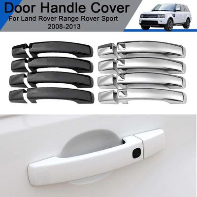 Akcesoria Samochodowe Pokrycie Klamki Drzwi Dla Land Rover Range Rover Sport 2008-2013 Błyszczące Czarne Chromowane Srebrne Dekoracja Samochodu Ulepszenie