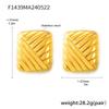 Qiong Yao Sweet Heart Titanium Steel Earrings with Geometric Stripe Design, Gold-Plated Studs for Elegant Style