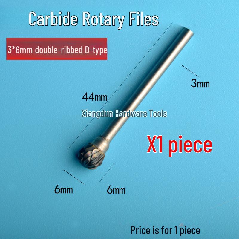 Tungsten Steel Carbide Rotary File Set - Double Grain Engraving and Milling Cutter for Woodworking, 3x6mm