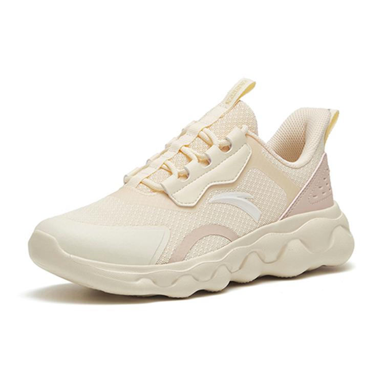 New Anta Sheepskin Cushioned Anti-Slip Wear-Resistant Breathable Lightweight Low-Top Running Shoes Women's White Pink 922235573-3