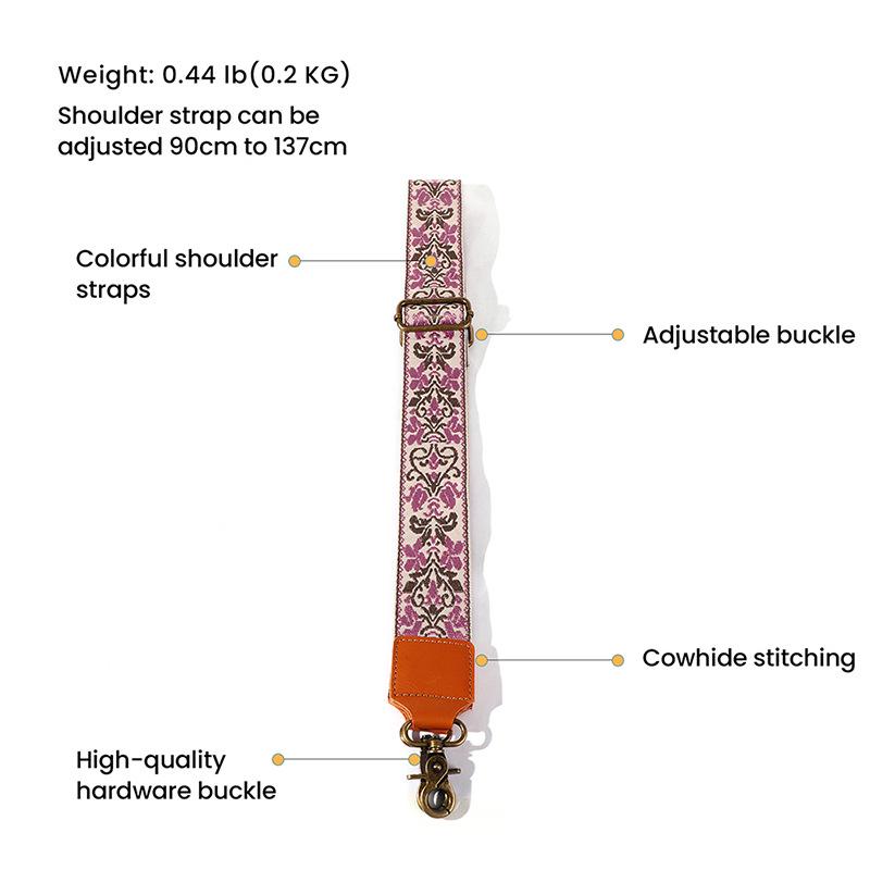 Justerbar crossbody-stropp til vesker - Unisex, bred skulderstropp i stoff, vesketilbehør