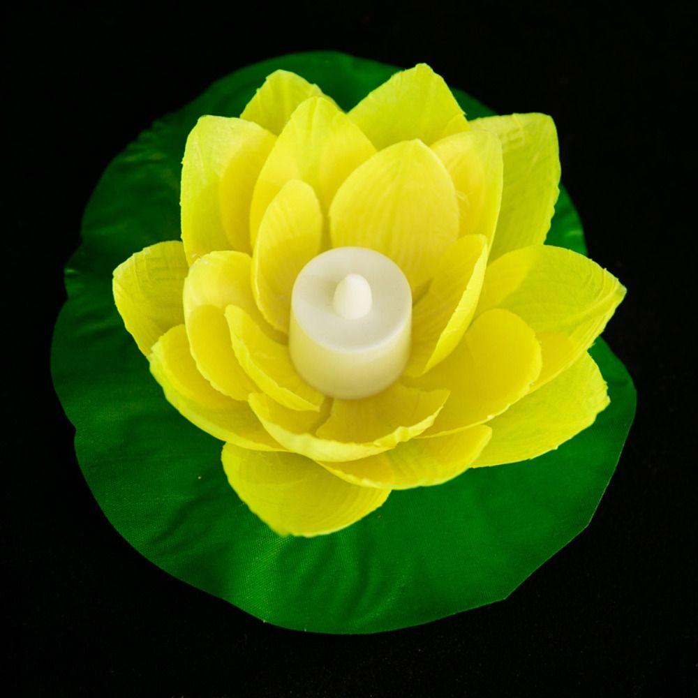 Waterproof Artificial Lotus Lamp LED Electronic Candle Lotus Night Light  Swimming Pool