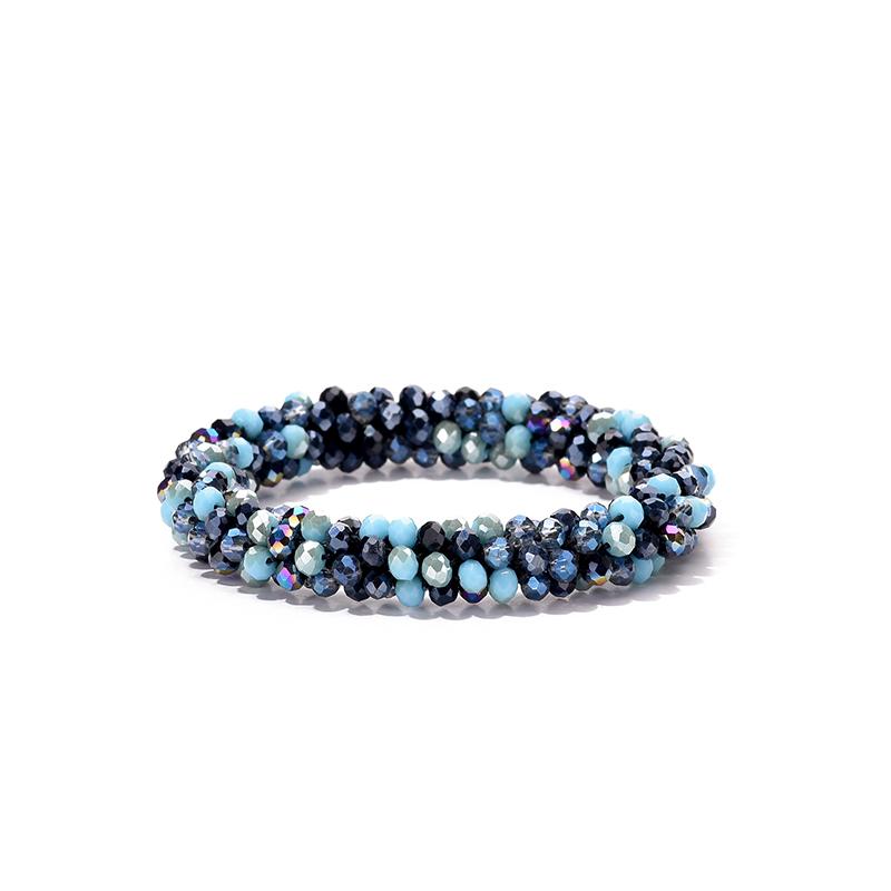 Multicolor Boho Elastic Bracelet Bangle For Women Vintage Rope Weave Handmade Glass Crystal Beads Stretch Bracelets Zircon Gift