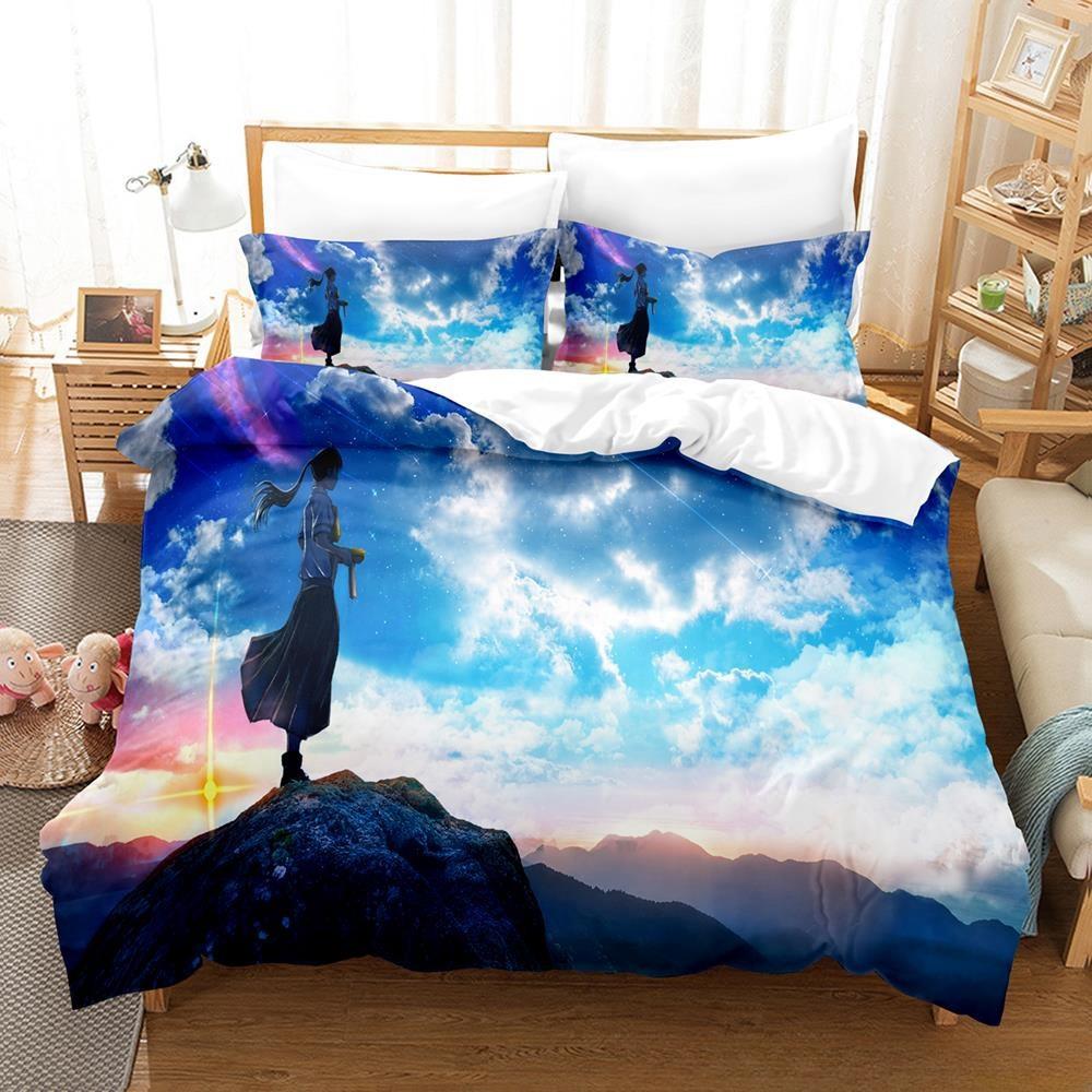 New 3D Printed Anime Suzume No Tojimari Bedding Set Single Twin Full Queen King Size Bed Set Adult Kid Bedroom Duvet Cover Sets