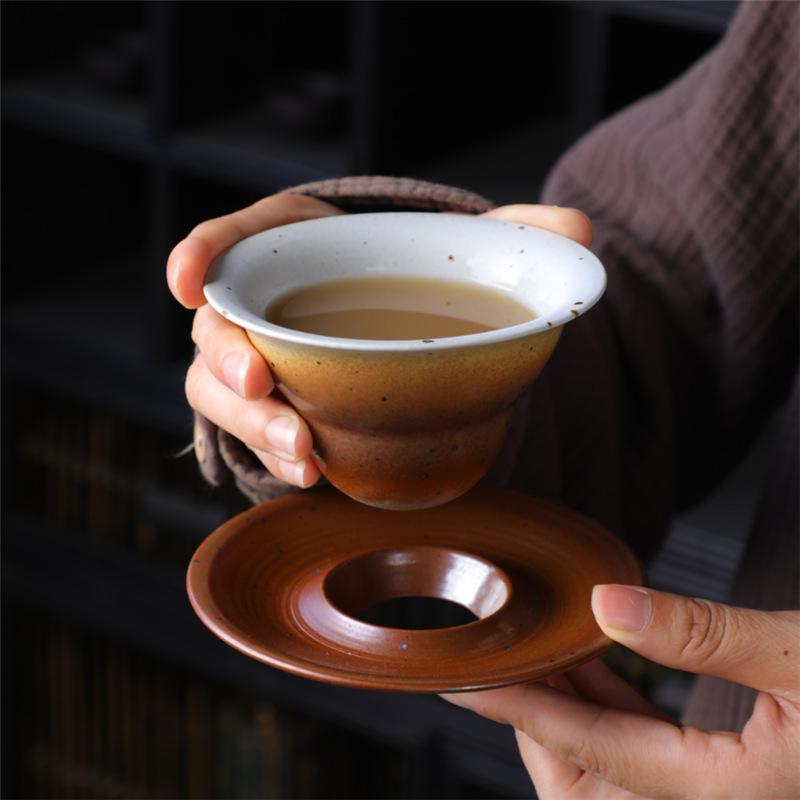 Coffee Cup And Saucer Set, Wind Ceramic Cup, Creative Cup, Retro Coarse Pottery