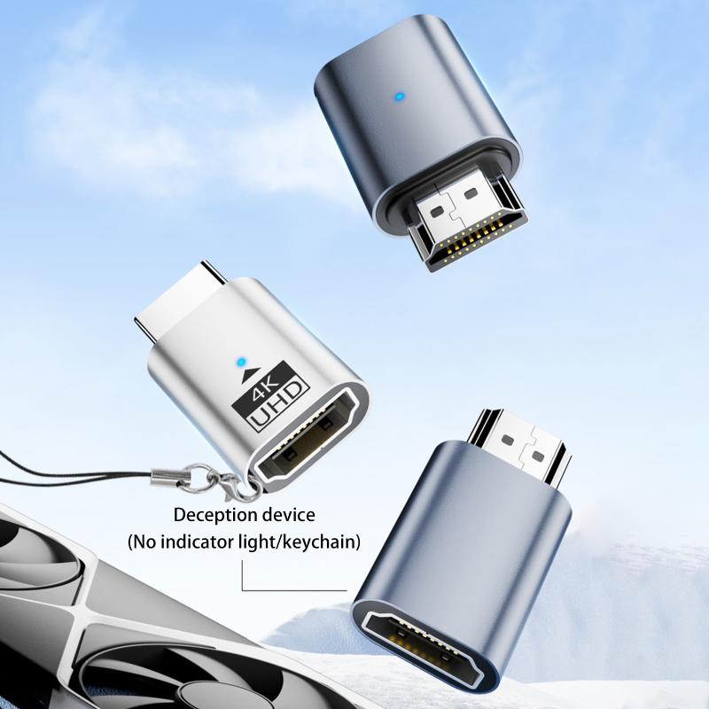 4K@60Hz -Compatible Male To Female Hdr Virtual Monitor Edid Emulator For Pc Hdtv Laptop Projector Adapter