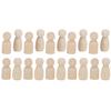 20pcs Wooden Peg Dolls Uned Angel Shape Toddler Wood Doll Bodies for Children   Craft Toys Gifts Graffiti