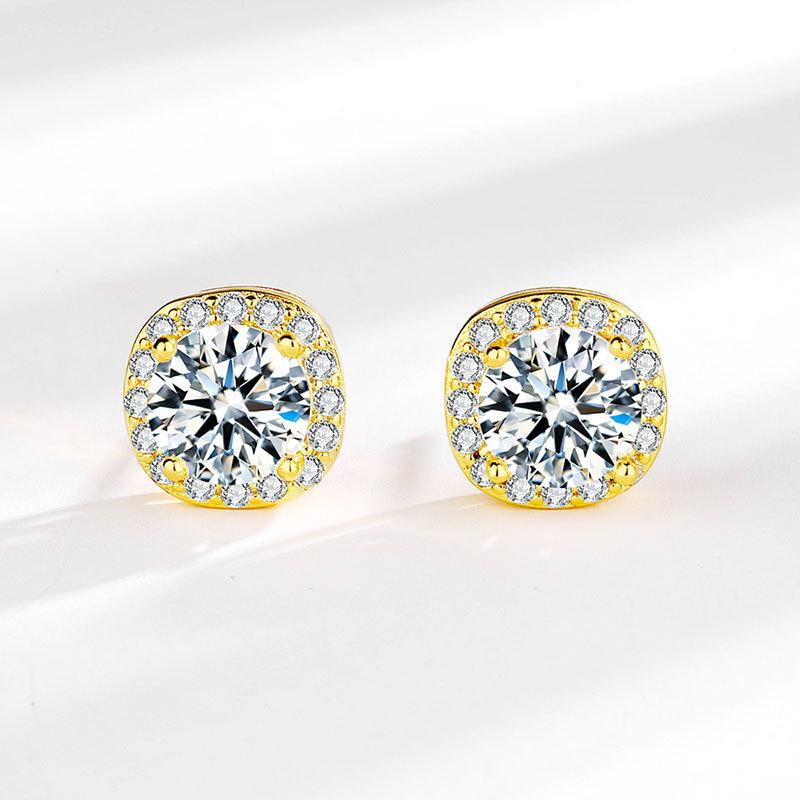 Full Paved Zircon Stud Earrings For Women Fashionable Sparkling Hoops Elegant Daily Jewelry Accessories Gift
