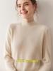 Autumn/Winter Women's Pure Cashmere Semi-High Neck Loose Knitted Sweater Pullover.