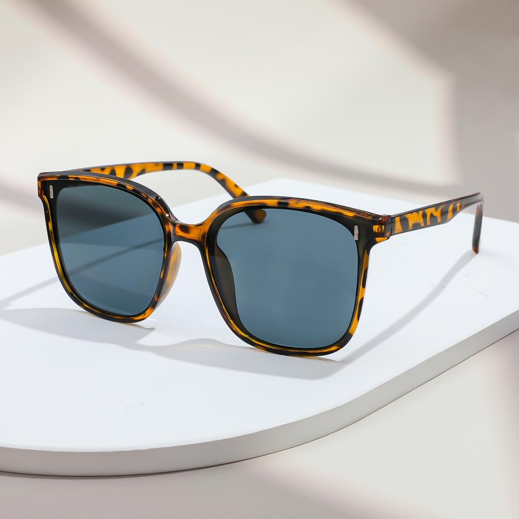 Koreanischer Stil Mode Großer Rahmen Quadratisch UV-Schutz Sonnenbrille für Damen Glas Persönlichkeit Sonnenbrille Unisex