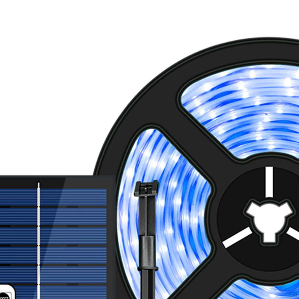Solar LED Streifenbeleuchtung 5M Strombetrieben Flexibles Bandlicht für Terrasse Warmweiß