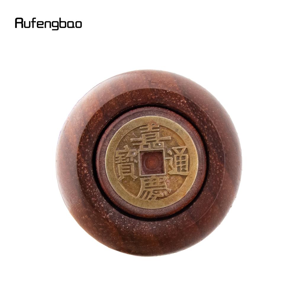 Copper Rotate Round Wooden Traditional Fashion Stick Decorative Cospaly Party Wood Cane Halloween Wand 95cm