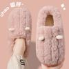 Cotton Slippers Women's Winter New Indoor Home Thick Bottom Non-slip Warm Plush Bag Heel Cotton Shoes Men