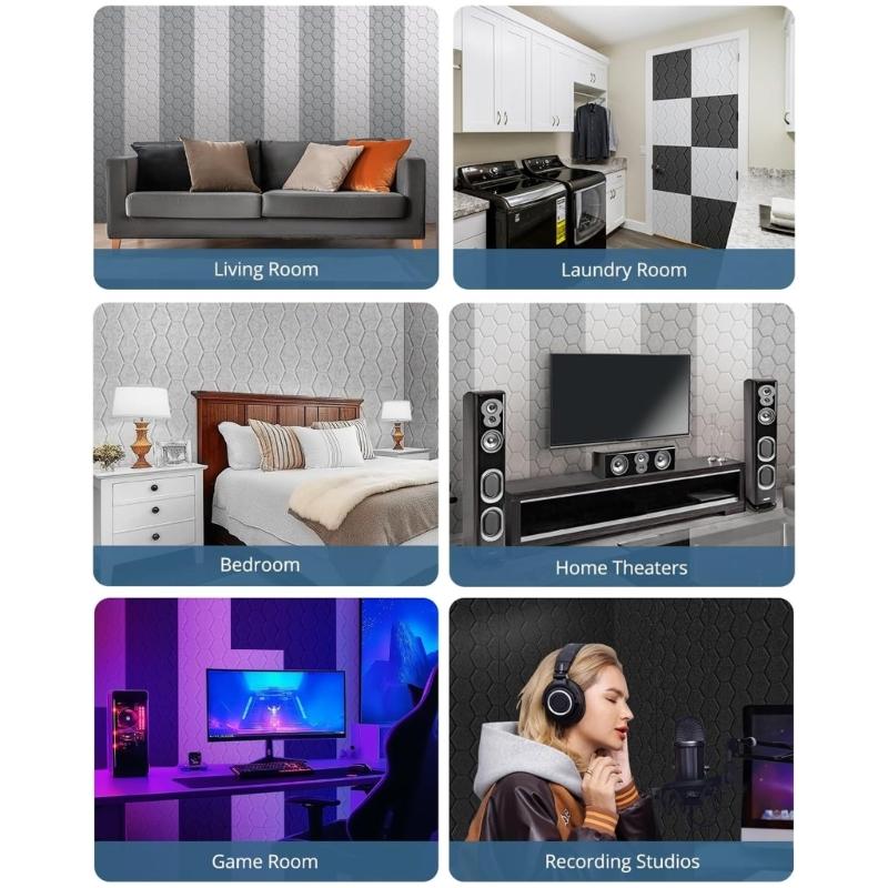 High Efficiency Soundproof Wall Panels Sound Absorption Panels Reducing Noise for Rooms Enhanced Focusing for Workplaces