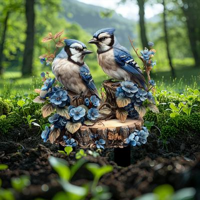 Garden Stake, Blue Bird with High-Definition Printing, Weather-Resistant Acrylic Garden Stake, Waterproof Outdoor Decoration for Courtyard And Potted