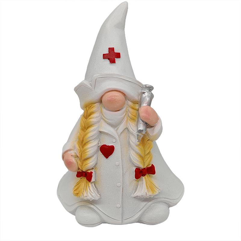 Professionell Läkare/Sjuksköterska Tomtefigur - Skrivbords- & Vardagsrumsprydnad