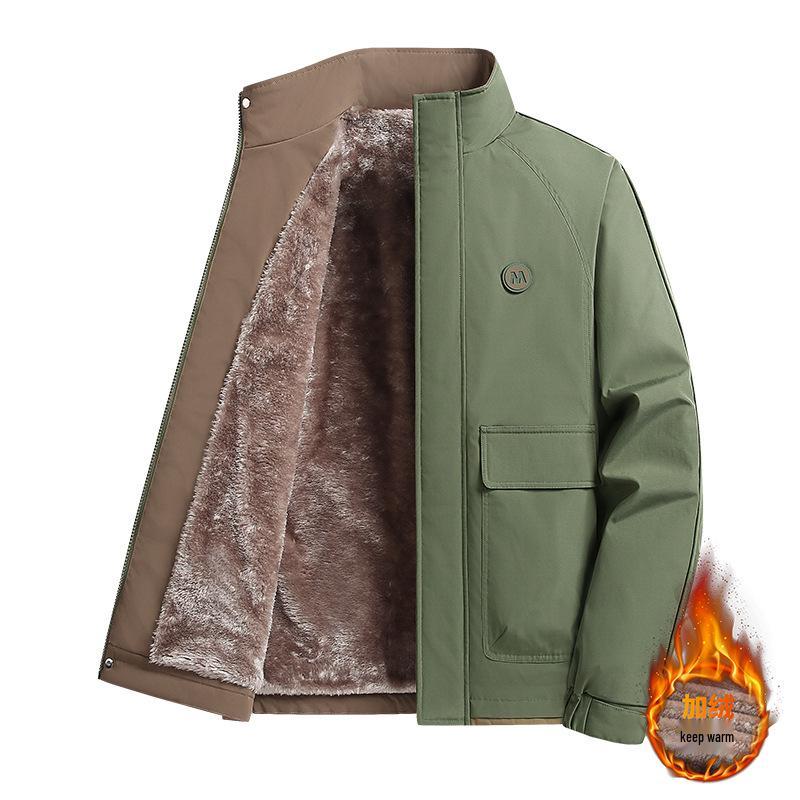 Men's Plus Size American Style Fleece Lined Winter Jacket