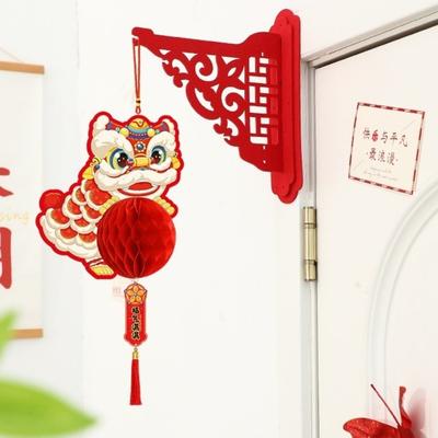 Style Chinois 2026 Nouvel An Lanterne en Papier Rouge Bénédiction Traditionnelle Lanterne Boule Alvéolée avec Gland Festive