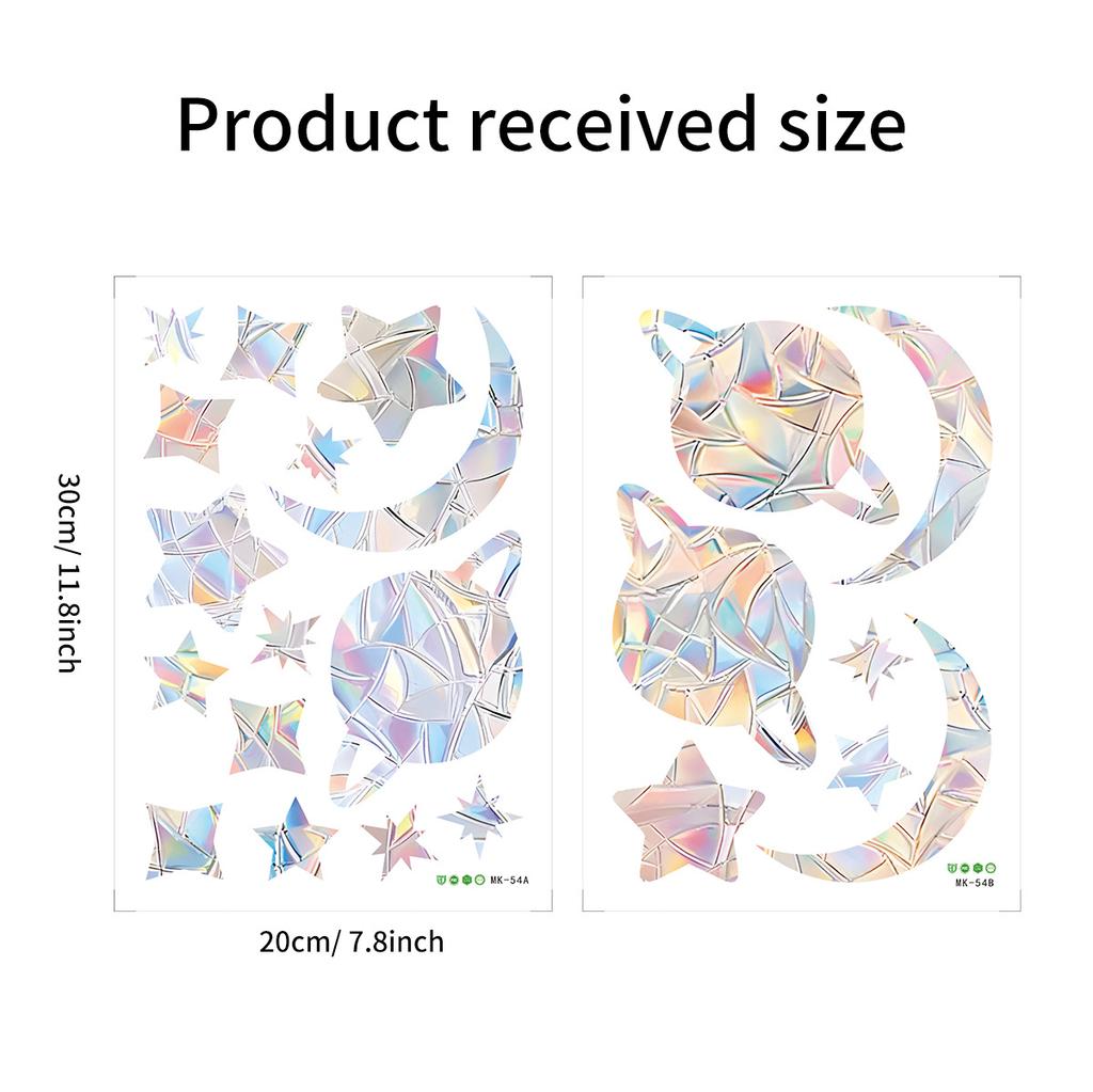 2Sheet Rainbow Window Stickers PVC Glass Wall Sticker Room Halloween Decoration Self Adhesive Decal