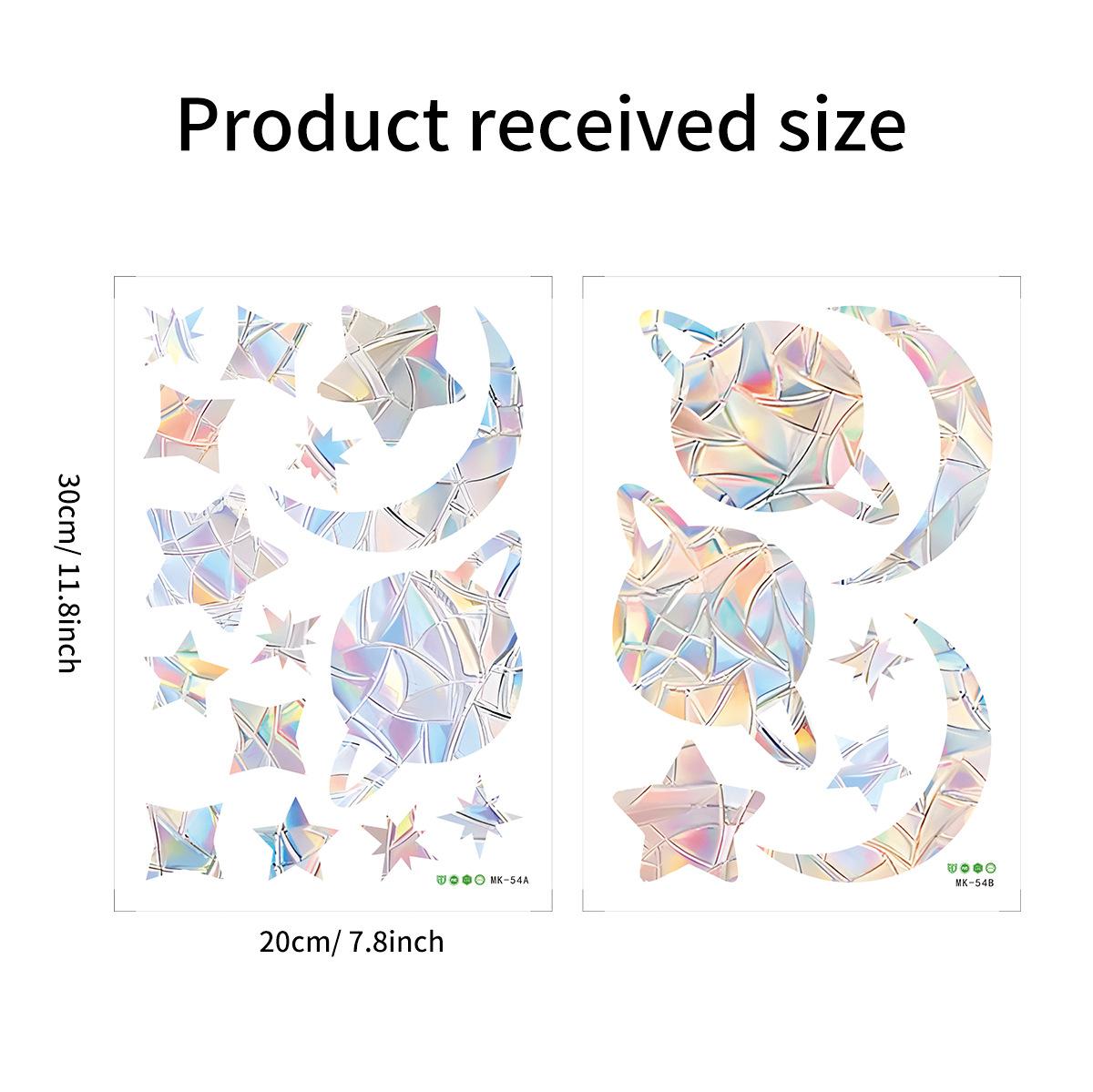 

Colorful Window Sticker Rainbow Prism Butterfly Static Glass Sticker PVC Anti-collision Crash Glass Home Decor 20x30cm 2pcs