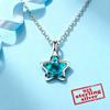 Cute 925 Sterling Silver Blue Shining Crystal Star Necklace for Women Fashion Party Wedding Accessories Jewelry Gifts