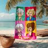 Custom Name Ultra-Soft Beach Towel with The Golden Girls Theme,Ideal for Pool - Camping, Diving - Perfect Travel Essential, Vibrant Beach Towel.