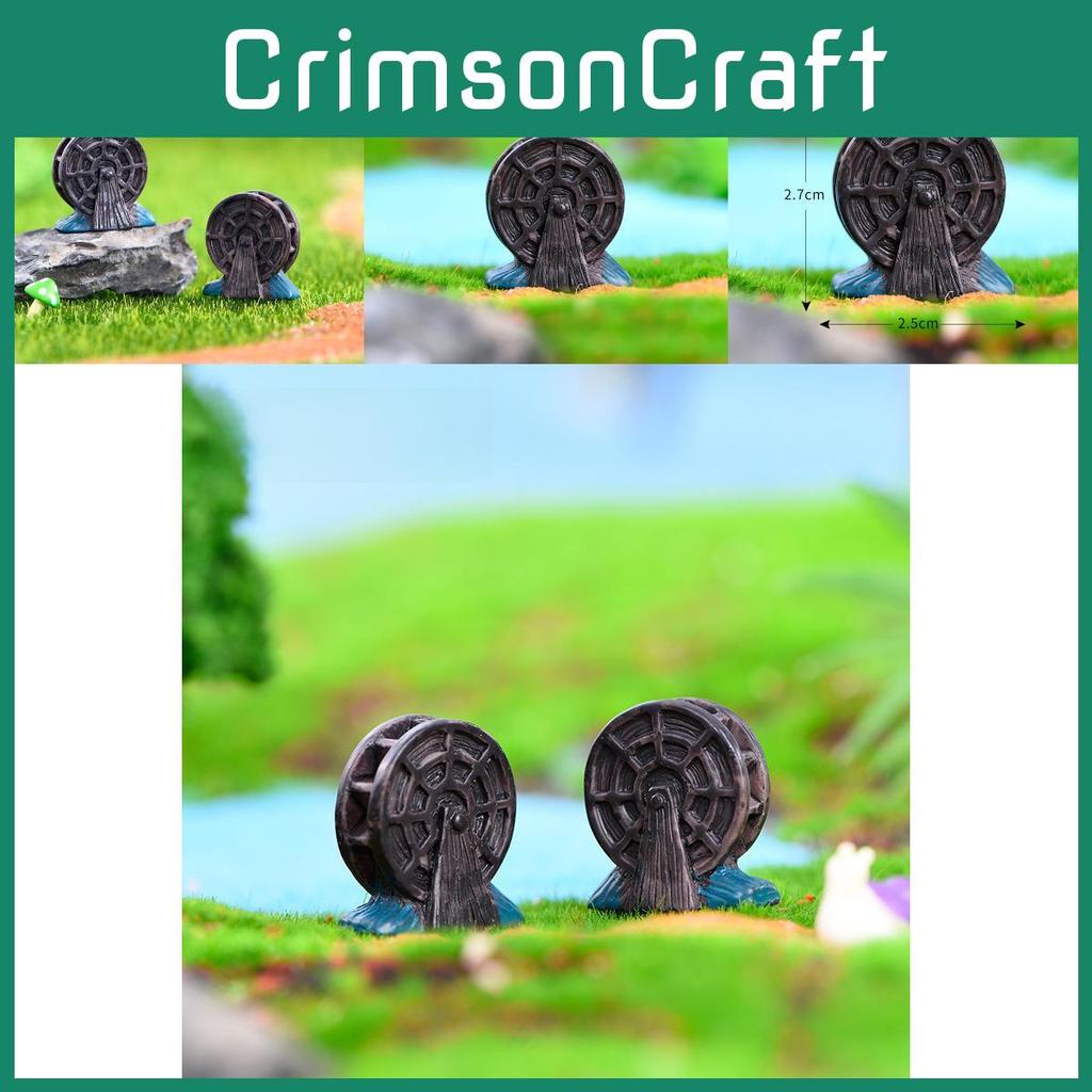 Nostalgisk Mini Harts Vattenkvarn Figurin Perfekt För Gör-det-själv Sukulent Trädgårdsdekor