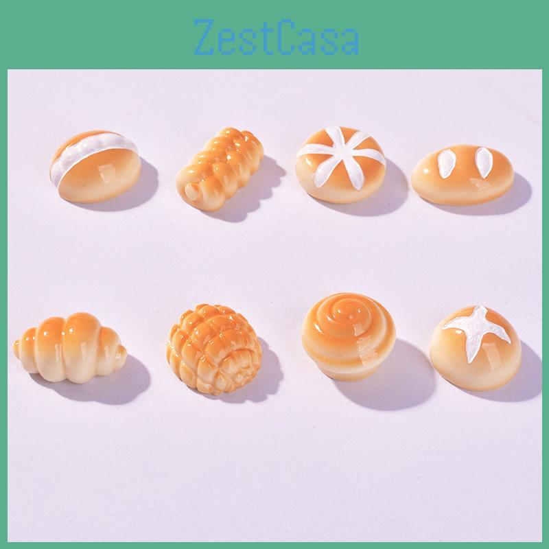 Simulated Food Cream Bread Croissants And Pineapple Buns Resin Ornament For Gift