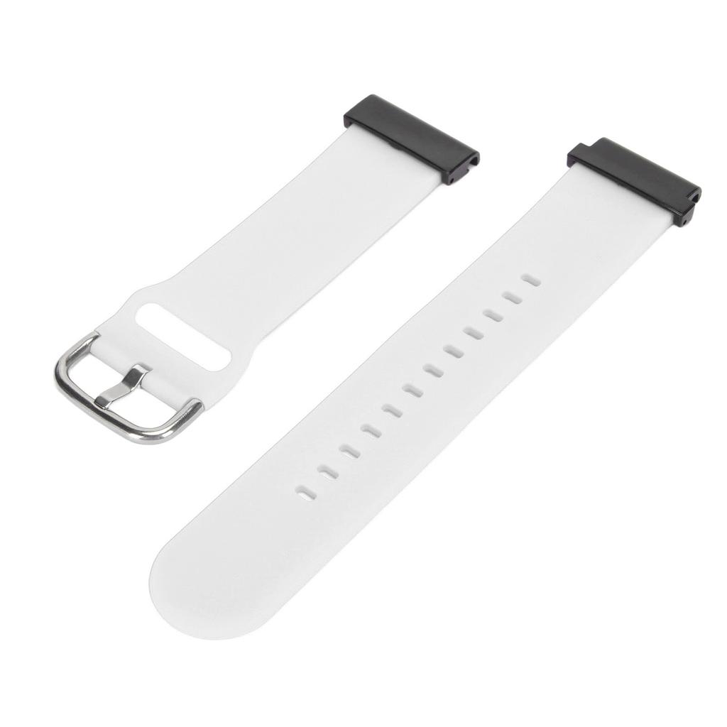 26mm Silicone Watch Strap Flexible Adjusted Replacement Wristband Strap for Fenix 7X 6X 5X White