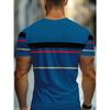 Męski T-shirt w paski z krótkim rękawem z okrągłym dekoltem T-shirt Vintage Casual Duży rozmiar T-shirty Męski