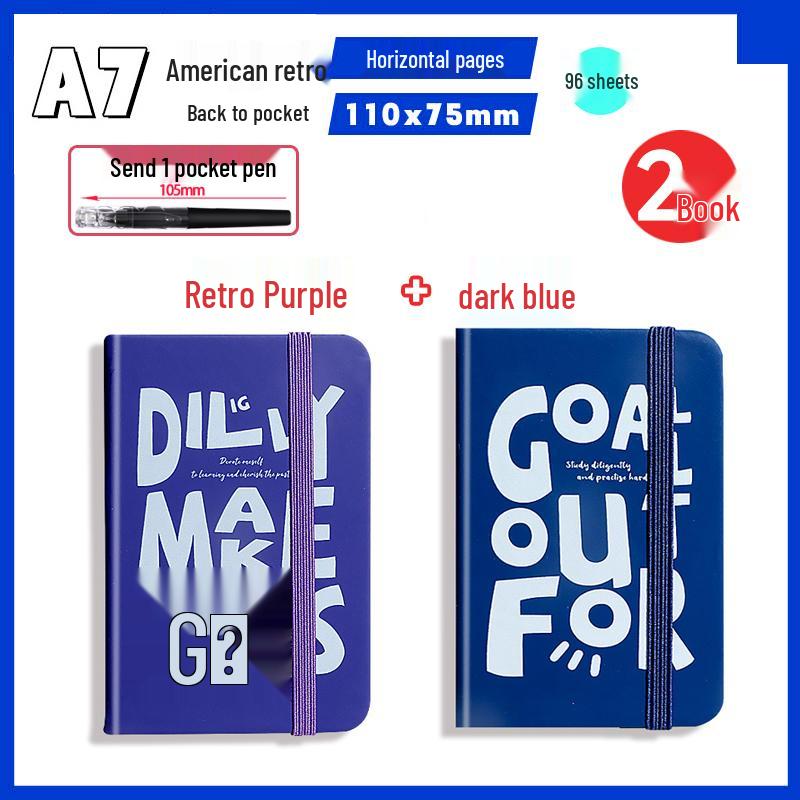 A7 Mini Retro American Pocket-Sized Notebook - Ideal for Students and Birthday Gifts