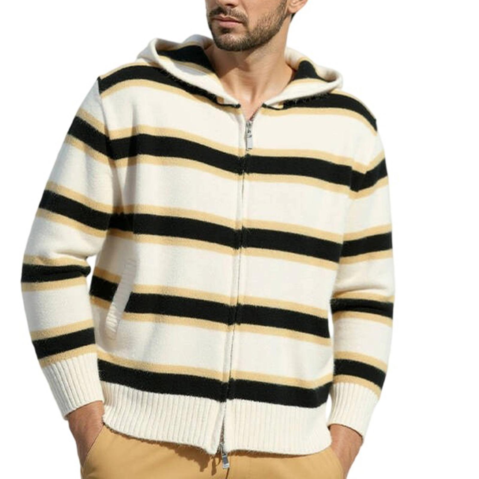 

Men s Trend Leisure Loose Adding Fleece Outerwear Cardigan Knitting Sweater Coat M