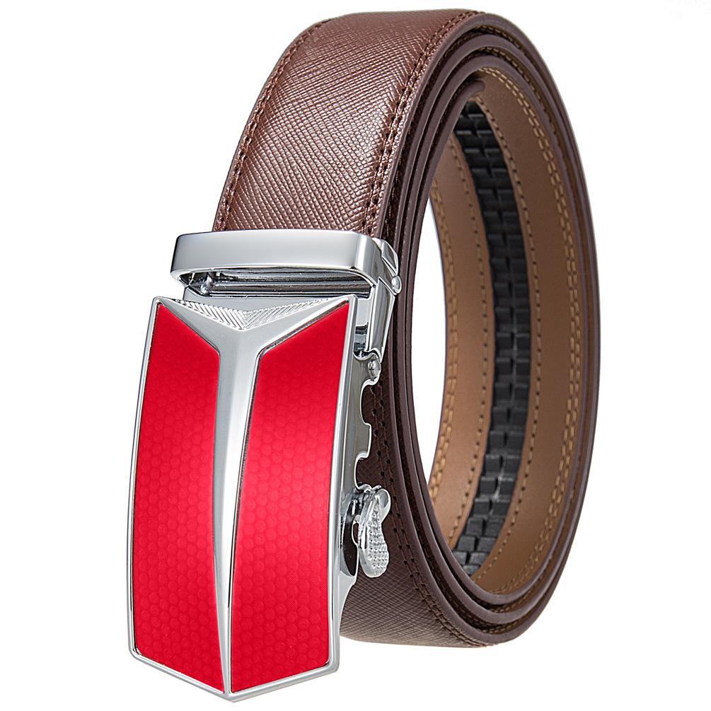 Men'S Belt, Automatic Buckle Cowhide Belt Casual Business Ly36-1314-1
