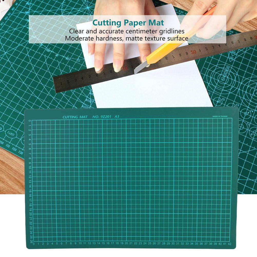 Office Schoole Stationary Cutting Gridline Sewing Mat Anti Skid Board(A3 Single Face Green)