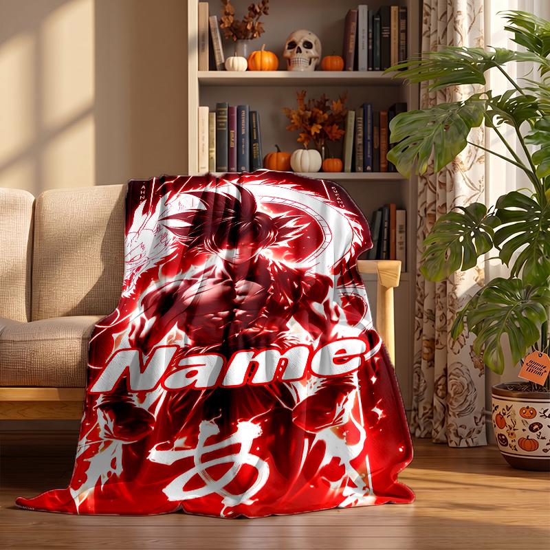 Dragon Ball Custom Flannel Blankets Soft Warm Cozy Throws for Home Decor Holiday Gifts