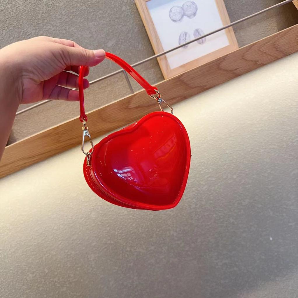 Little Fairy Peach Heart Jelly Bag Children'S Bag Fashionable Cute Wind Mini Bag Personalized Love Bag