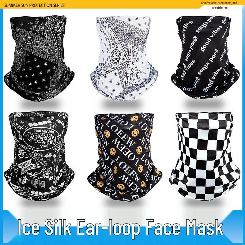 Unisex UV Protection Breathable Face Mask & Neck Gaiter with Ear Loops for Summer Cycling