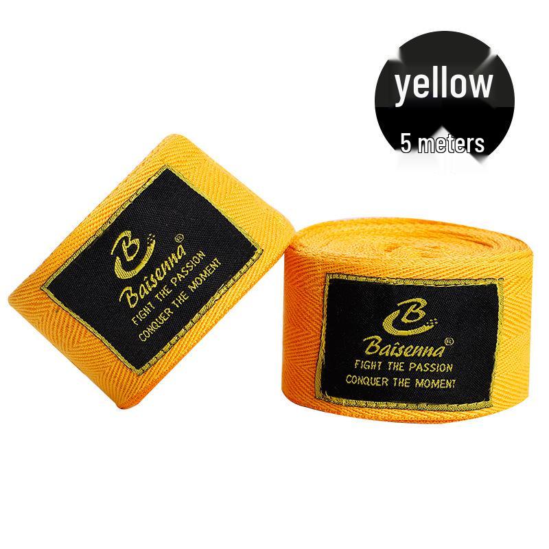 White Micro-Elastic Muay Thai Hand Wraps - 5m & 3m Black Cotton Fist Bandage for Boxing & Sanda