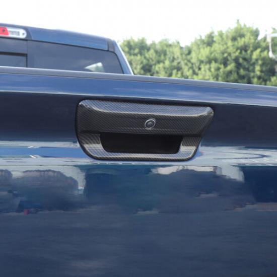 Carbon Fiber Rear Door Tailgate Handle Cover Trim Decor for Dodge Ram 1500 2018+