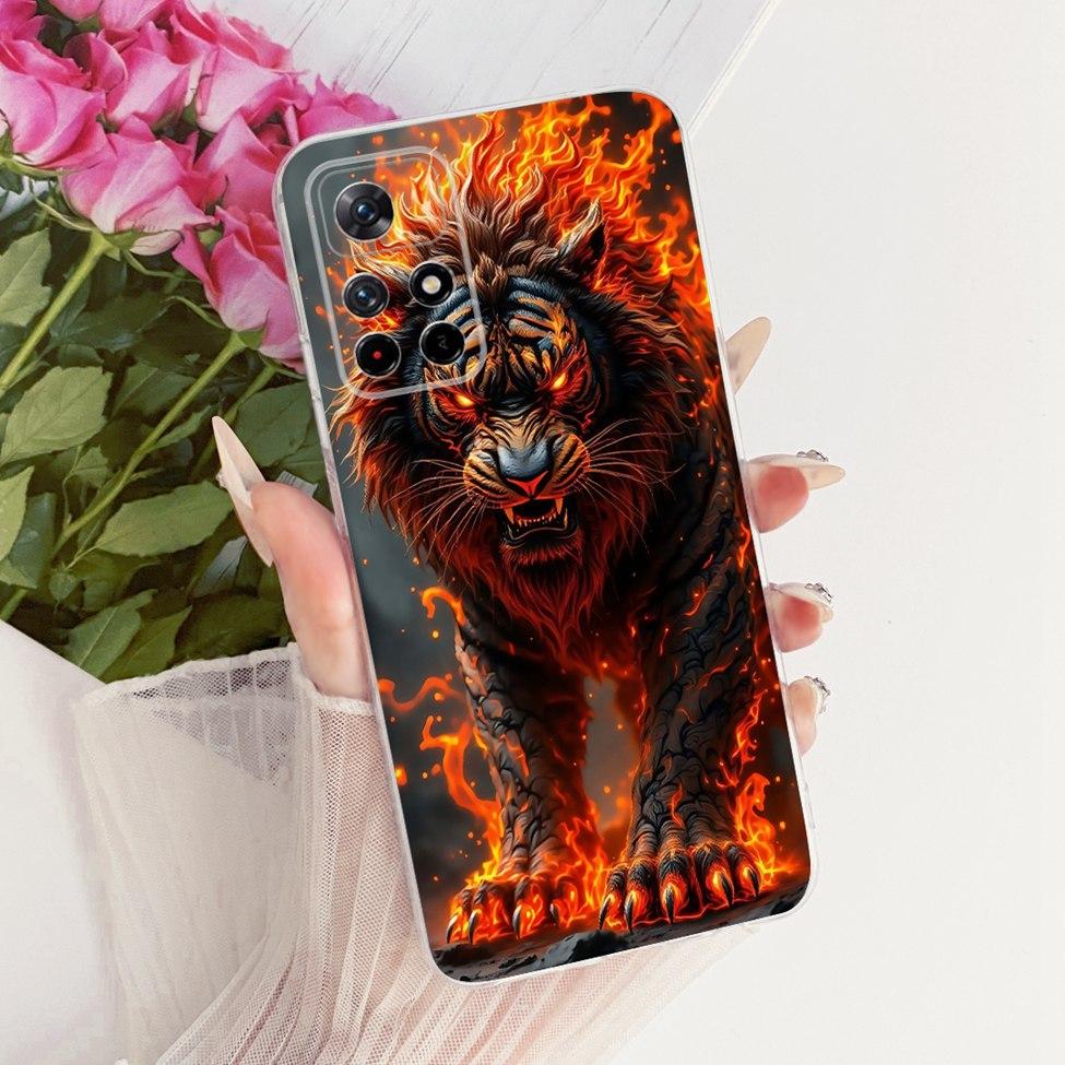 Casing For Redmi Note 11 5G China Case Transparent Cute Cat Fashion Butterfly Funny Painted Cover 21091116AC