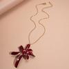 Spray paint double-layer flower pendant sweater chain simple item set