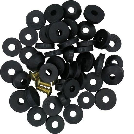 1 Set Flat Washer Corrosion Resistant Prevent Leak Multiple Sizes Practical Beveled Part with Screws Replacement Home Supplies