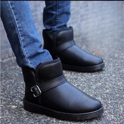 Mode Chaude Résistante au Froid Extérieur Randonnée Bottes de Neige pour Hommes Chaussures de Travail Confortables Peluche Épaisse Marques Fourrure Antidérapantes Chaussures d'Hiver Homme