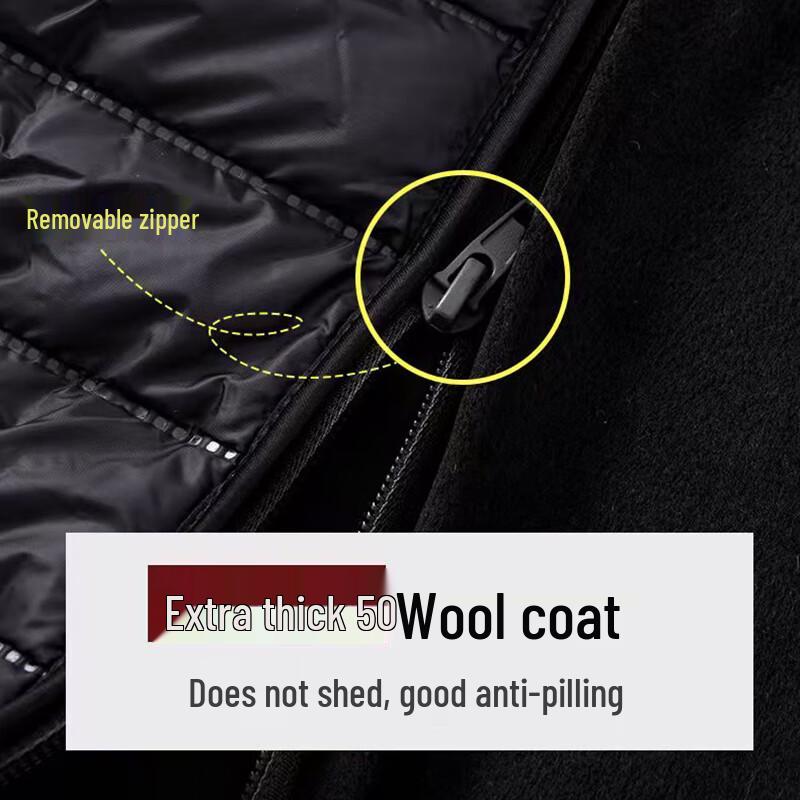 Terman Unisex Mid-Length Wool Blend Overcoat with Detachable Liner