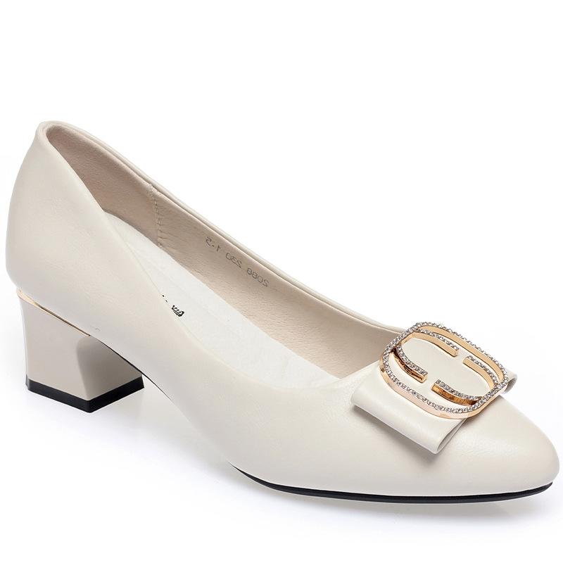 

Модные женские туфли-лодочки Весенние туфли на толстом каблуке Замшевая обувь с металлической отделкой Кристальные милые женские классические модные женские осенние туфли 35-41 35