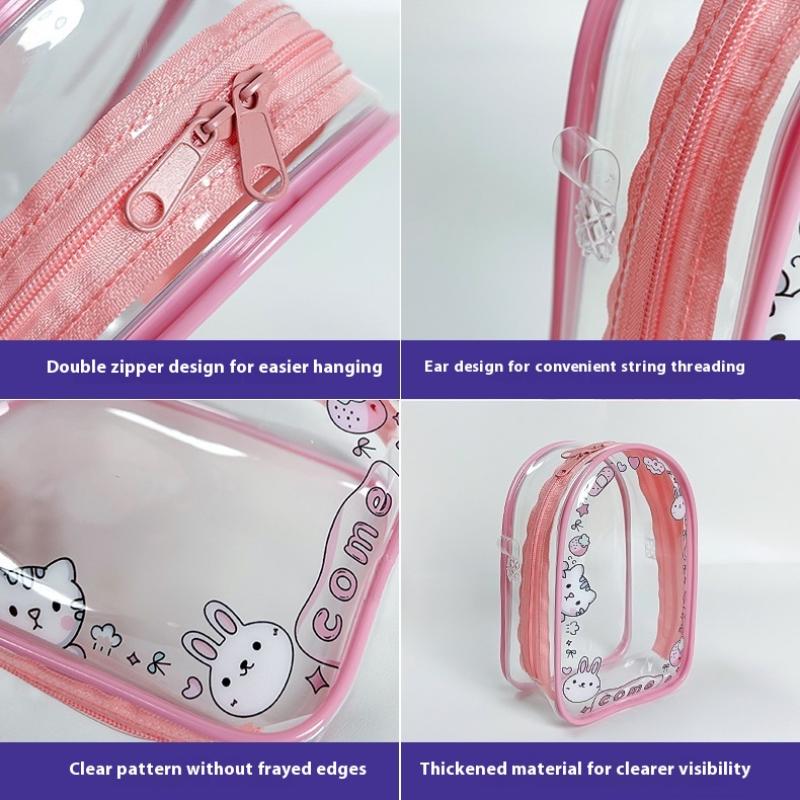 1 Set For Skullpanda Doll Cartoon Printing Protective Cover Pain Bag With Rope For 15-17Cm Labubu Crossbody Baby Walking Bag