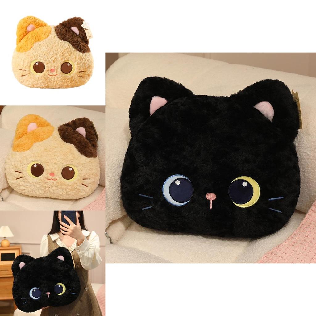 Animal Plush Pillow Soft Cat Head Bed Pillow For Kids And Teens
