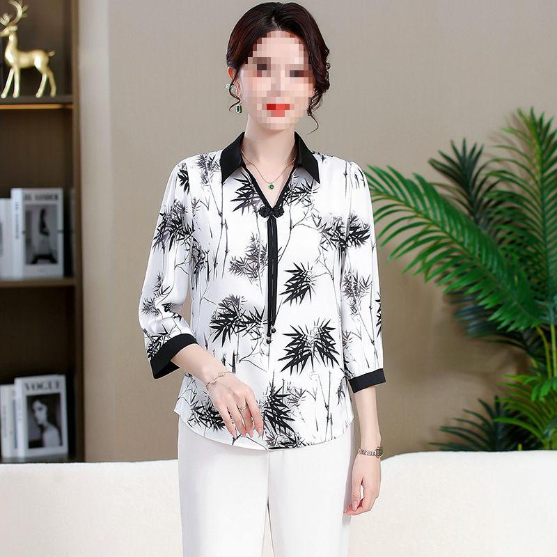 

Весна/Лето 2024 Рубашка с рукавом семь восьмых для женщин среднего и пожилого возраста - Издание ко Дню матери 2XL (Recommended 105-120 lbs)