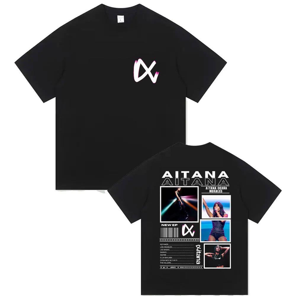 Singer Aitana Cuarto Azul Tour Print T Shirt Unisex Women Hip Hop Fans Clothing Short Sleeve Tshirts Tops Cotton Tshirt